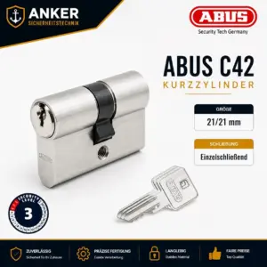 ABUS C42 Kurzzylinder 21/21 mm
