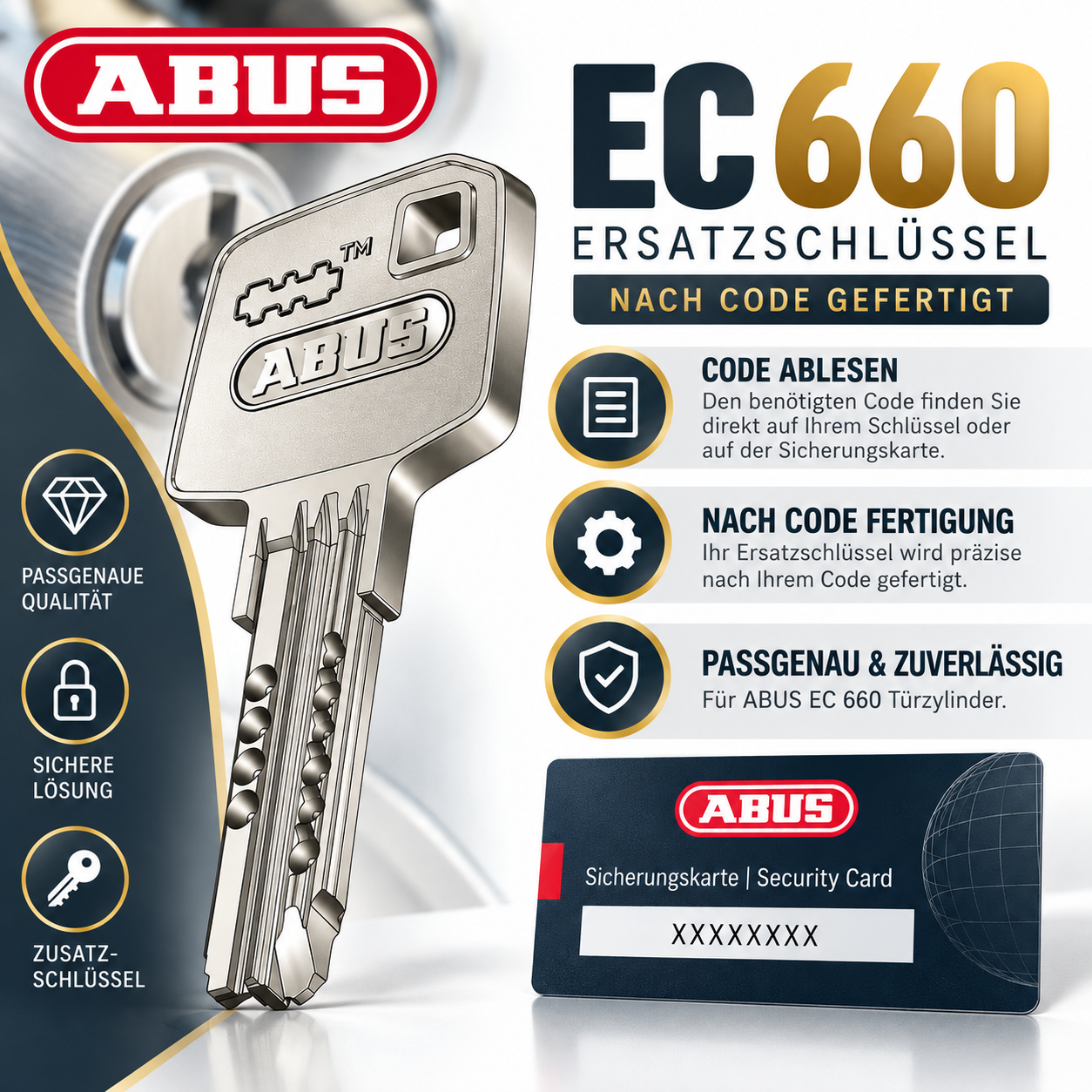 Ersatzschlüssel passend für ABUS EC660 nach Code